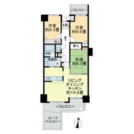 ライオンズヒルズ高知の物件間取画像